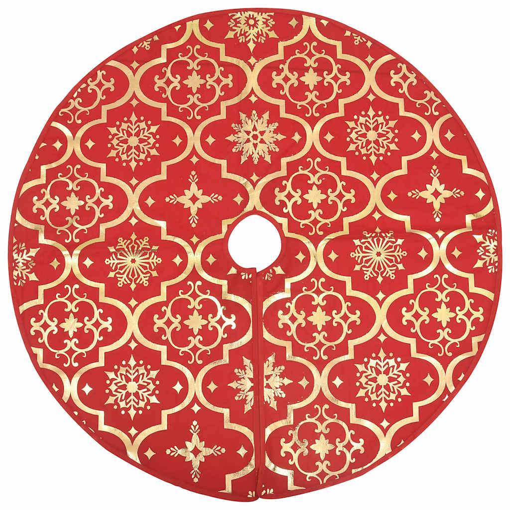 Luxury Christmas Tree Skirt with Sock Red 90 cm Fabric