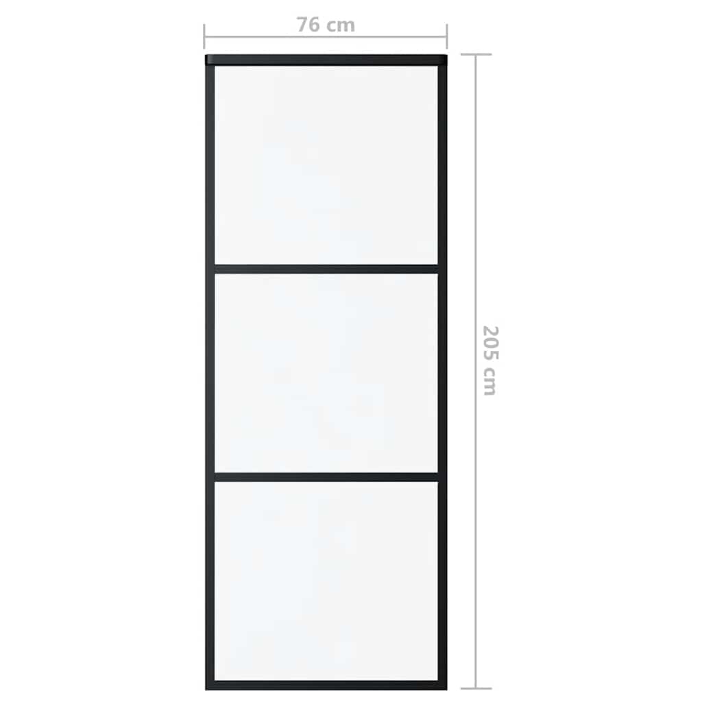 Sliding Door 3-Panel ESG Glass and Aluminium 76x205 cm Black