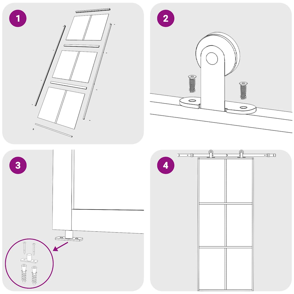 Sliding Door ESG Glass and Aluminium 90x205 cm Black