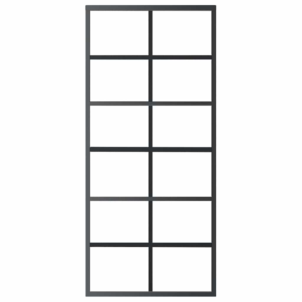 Sliding Door ESG Glass and Aluminium 90x205 cm Black