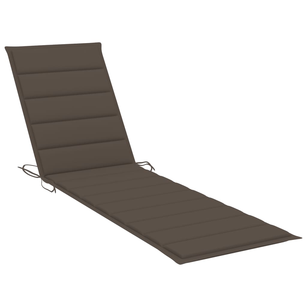 Sun Loungers 2 pcs with Taupe Cushion Solid Teak Wood