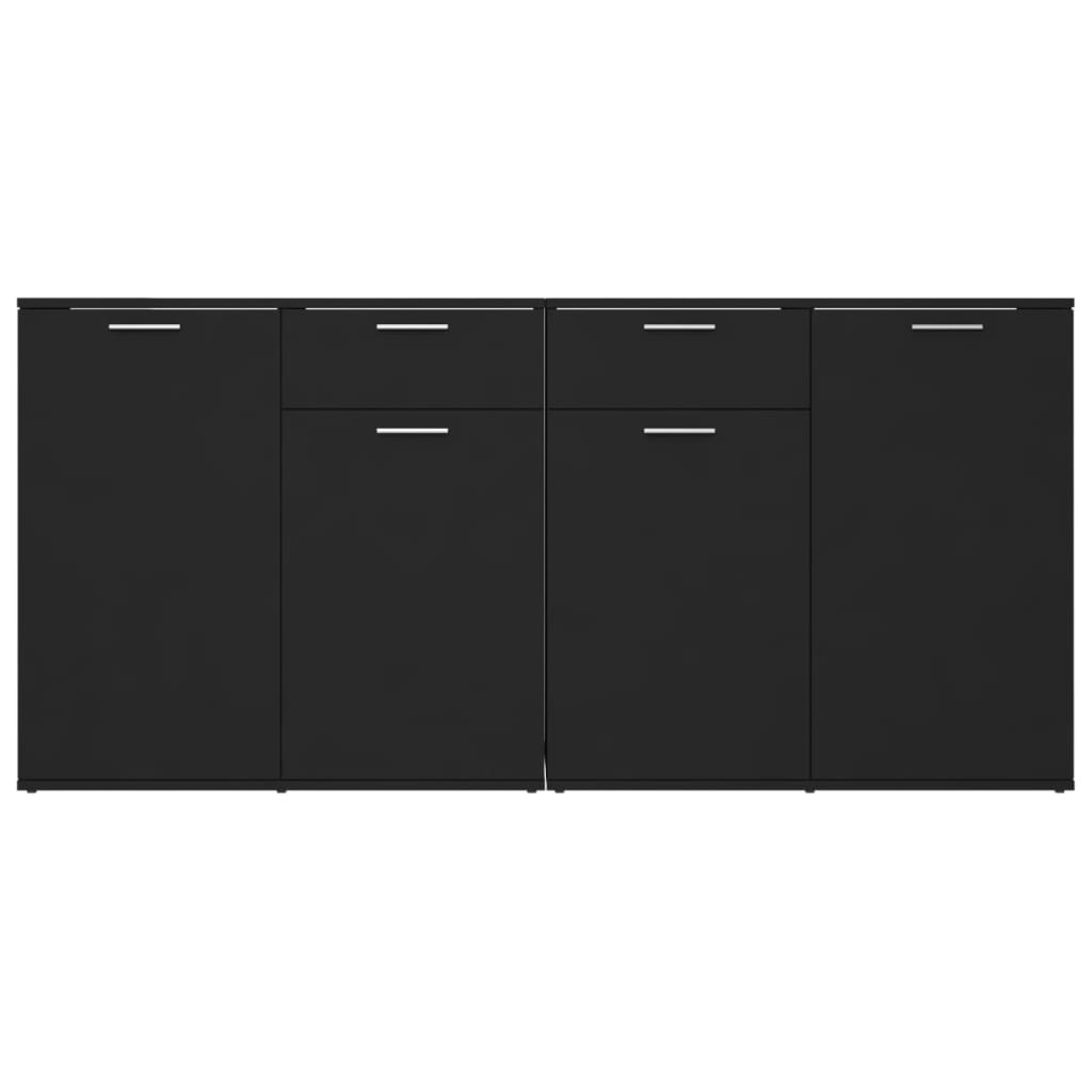Sideboard Black 160x36x75 cm Engineered Wood