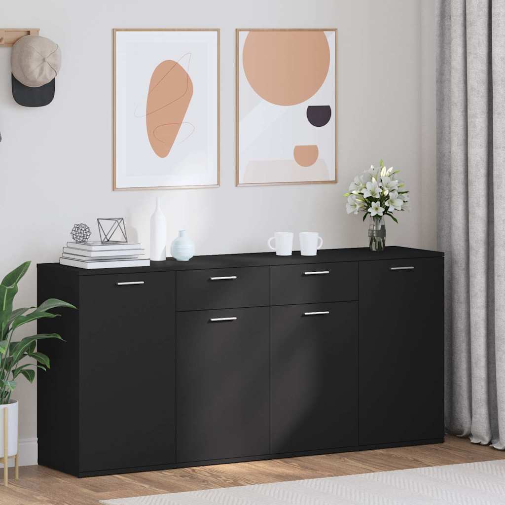 Sideboard Black 160x36x75 cm Engineered Wood