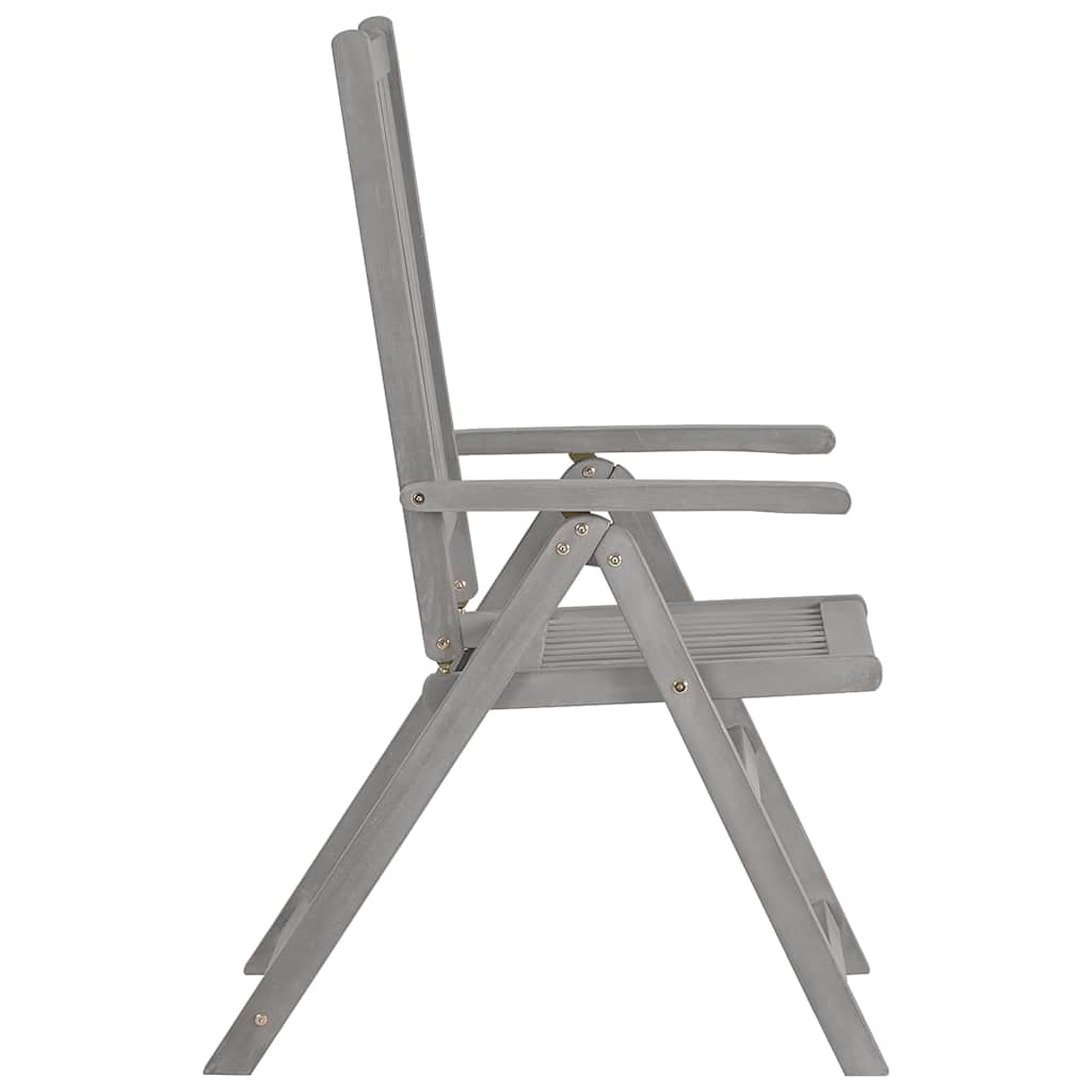 Garden Reclining Chairs with Cushions 8 pcs Grey Acacia Wood