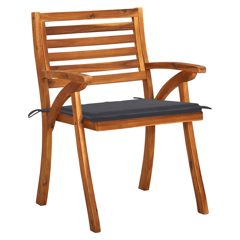 Garden Chairs with Cushions 4 pcs Solid Acacia Wood