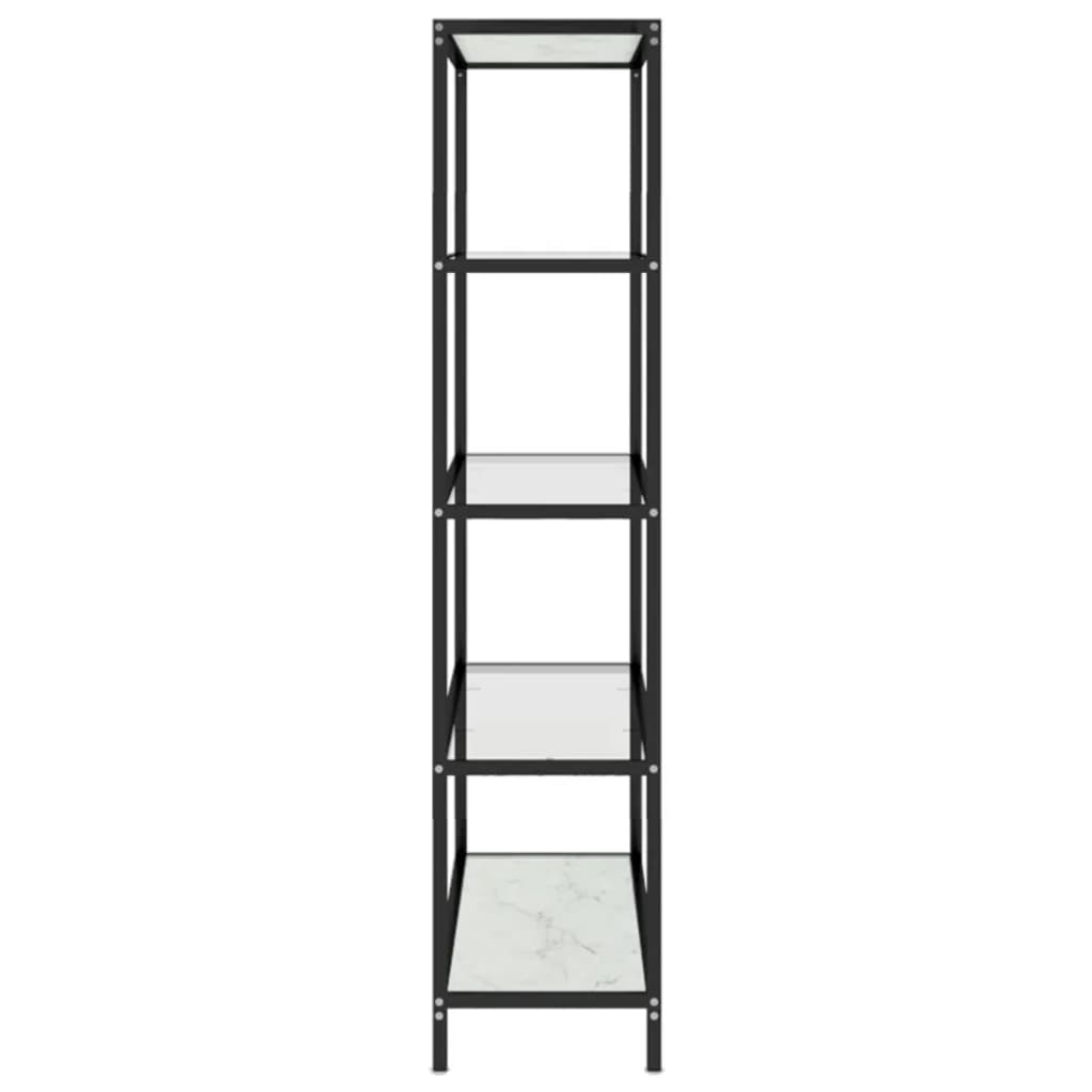 Shelf White Marble and Transparent 100x36x168 cm Tempered Glass