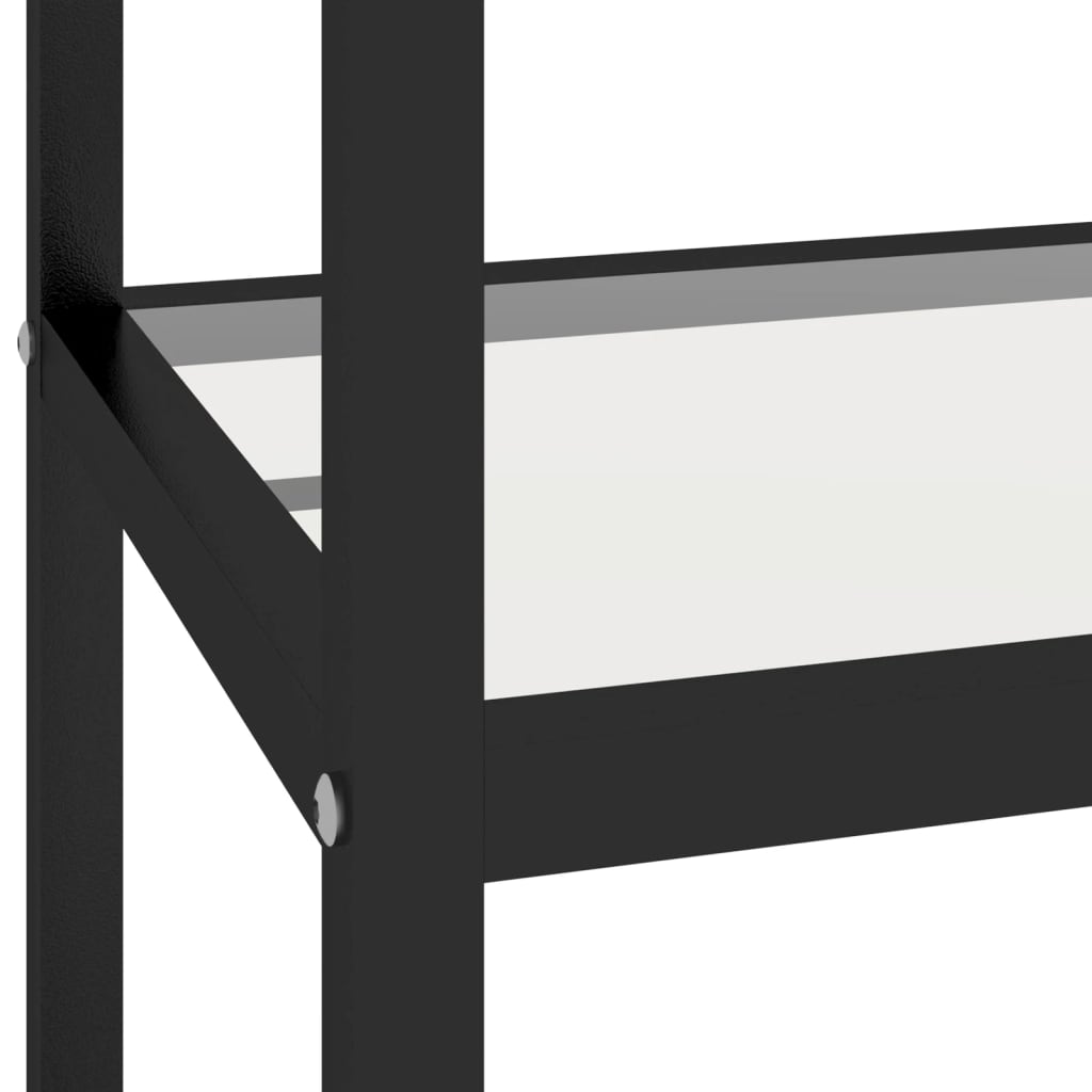 Shelf White Marble and Transparent 100x36x168 cm Tempered Glass