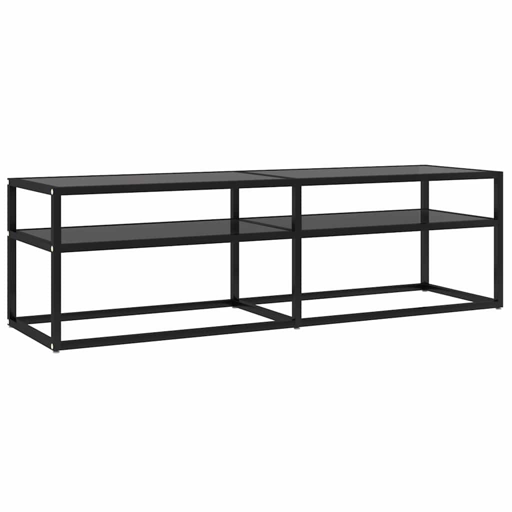 TV Cabinet Black 140x40x40.5 cm Tempered Glass