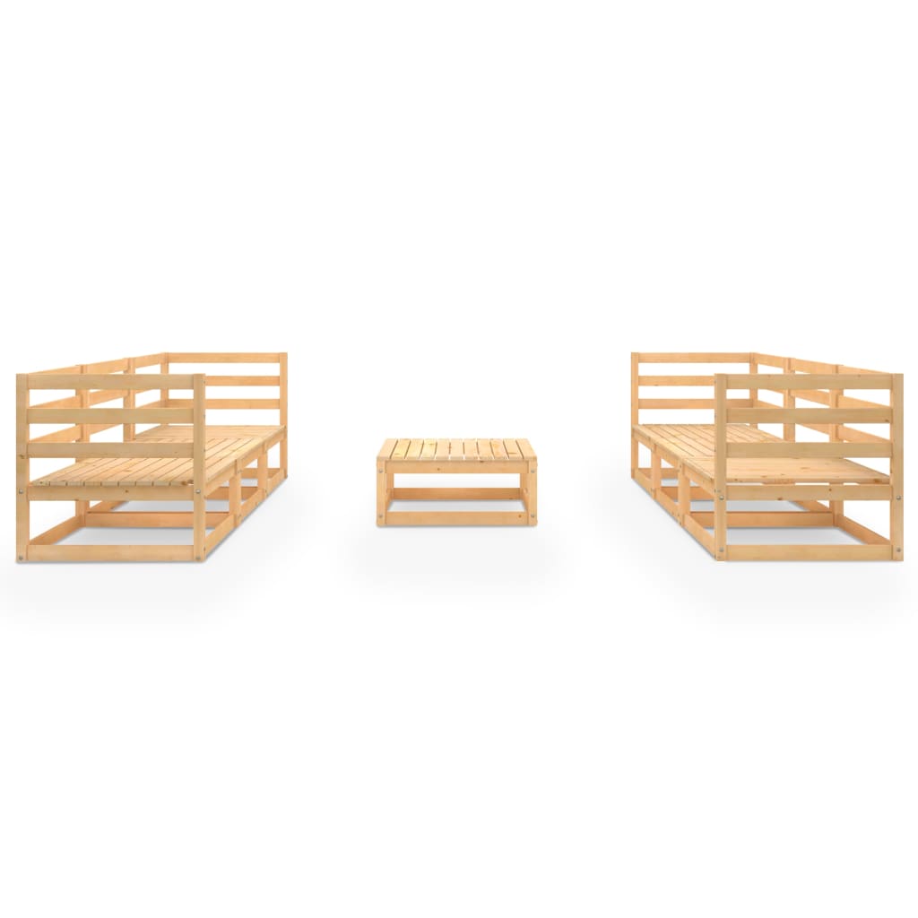 7 Piece Garden Lounge Set Solid Pinewood