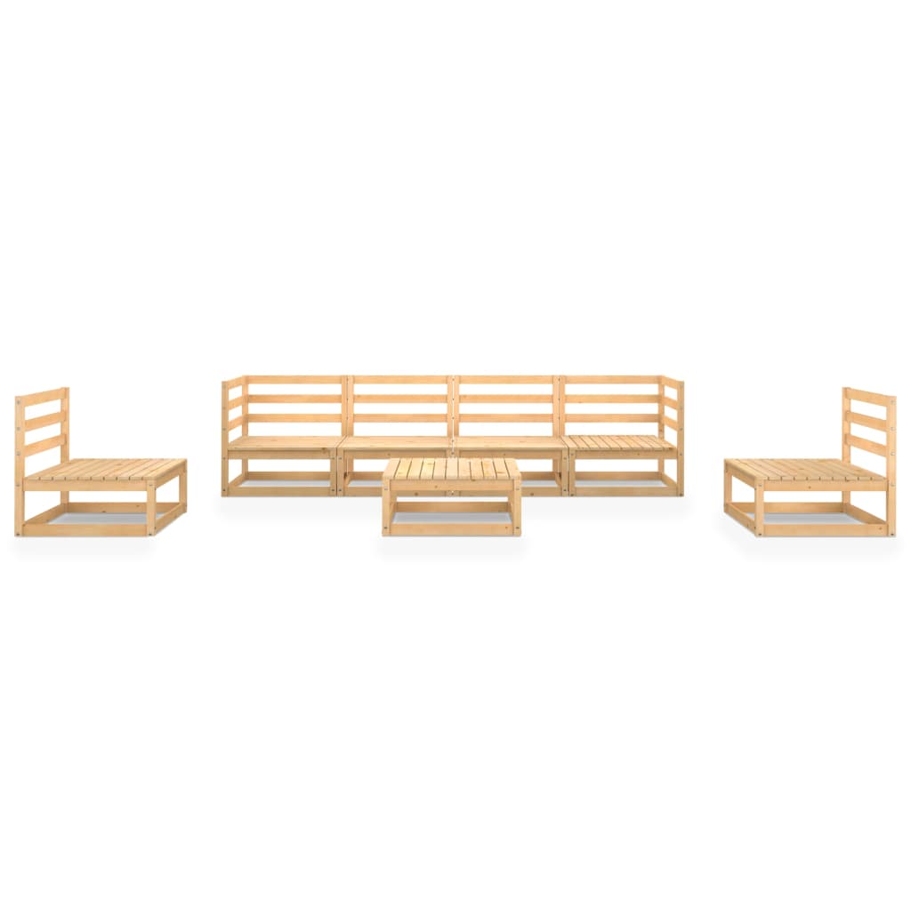 7 Piece Garden Lounge Set Solid Pinewood