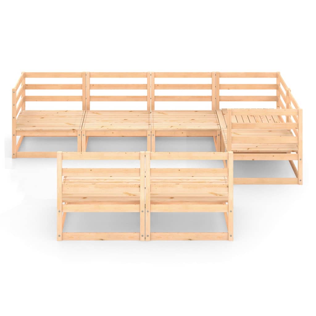 7 Piece Garden Lounge Set Solid Pinewood