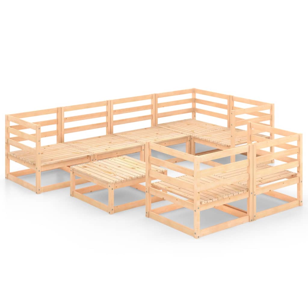 8 Piece Garden Lounge Set Solid Pinewood