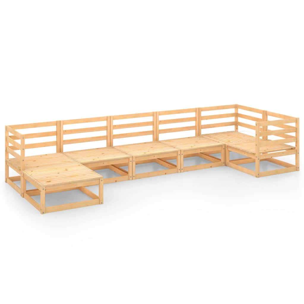 7 Piece Garden Lounge Set Solid Pinewood