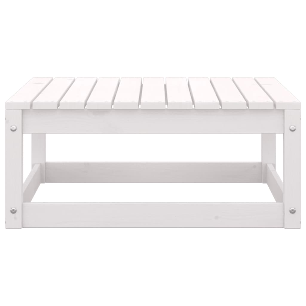 7 Piece Garden Lounge Set White Solid Pinewood