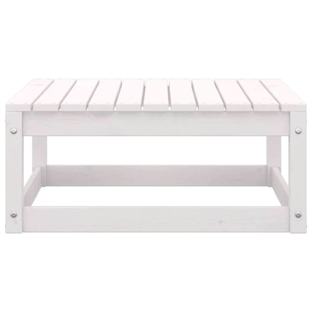 7 Piece Garden Lounge Set White Solid Pinewood