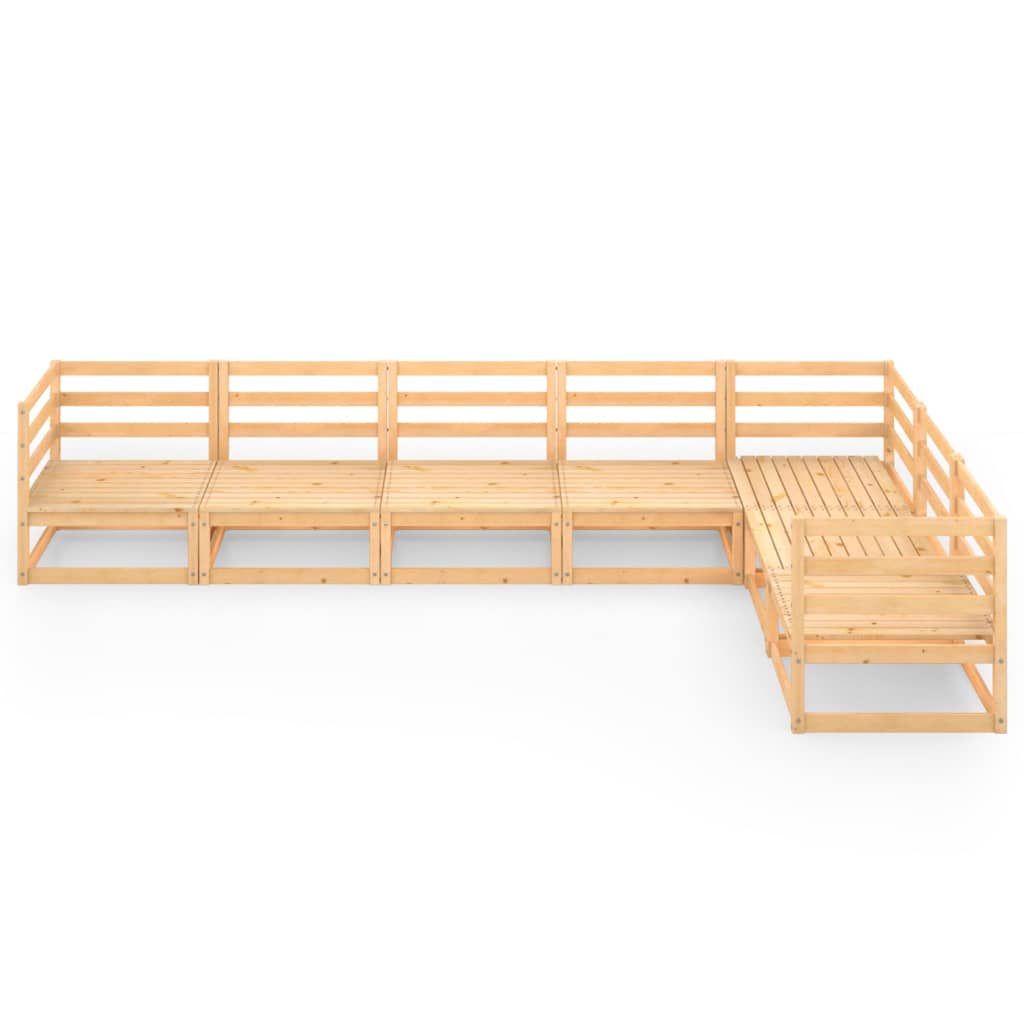 7 Piece Garden Lounge Set Solid Pinewood