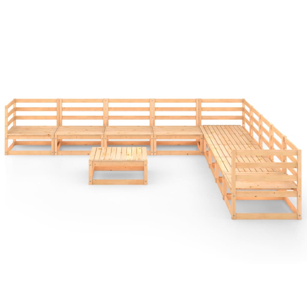 9 Piece Garden Lounge Set Solid Pinewood
