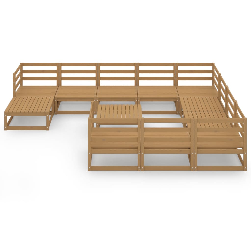 12 Piece Garden Lounge Set Solid Pinewood
