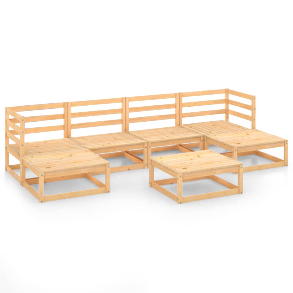 7 Piece Garden Lounge Set Solid Pinewood