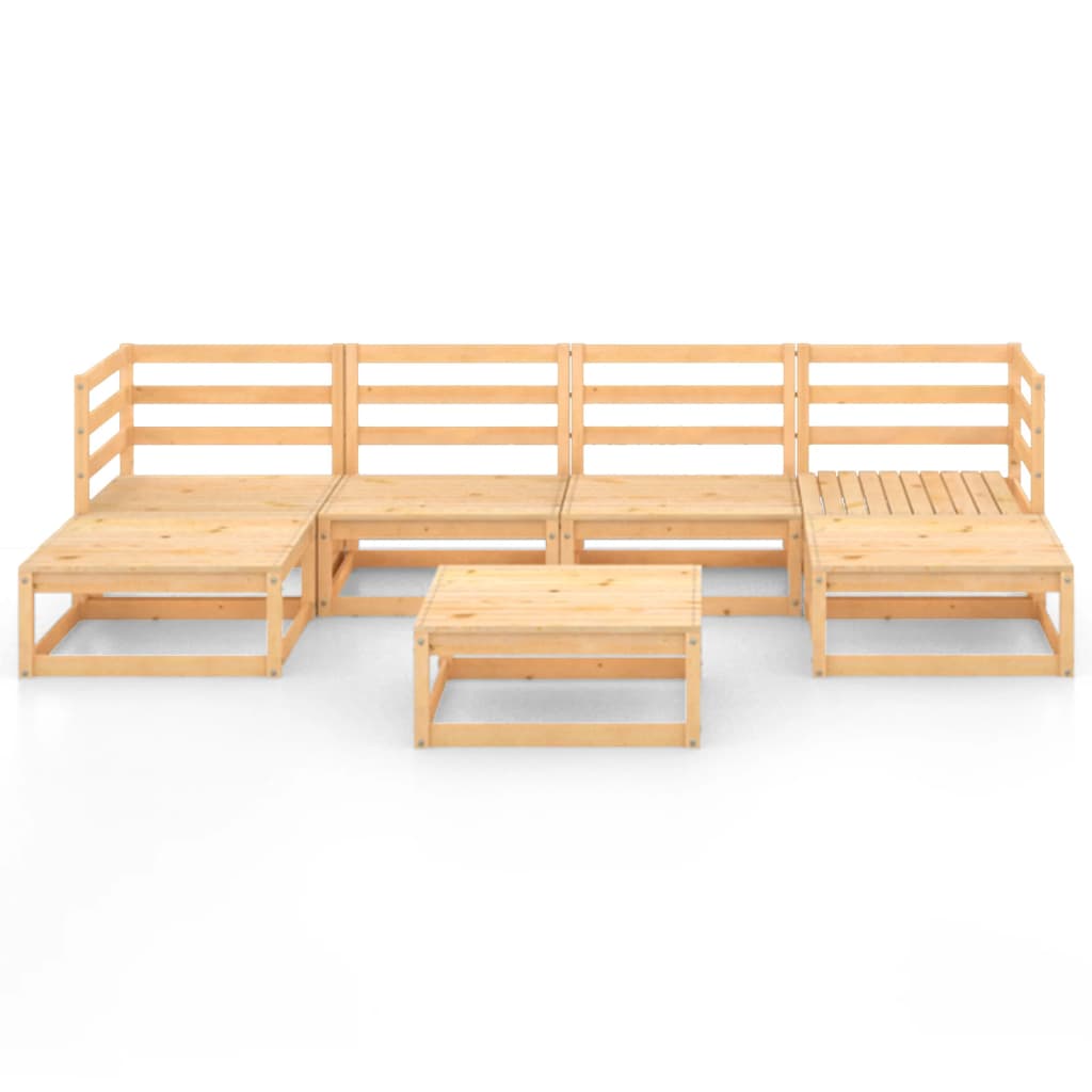 7 Piece Garden Lounge Set Solid Pinewood