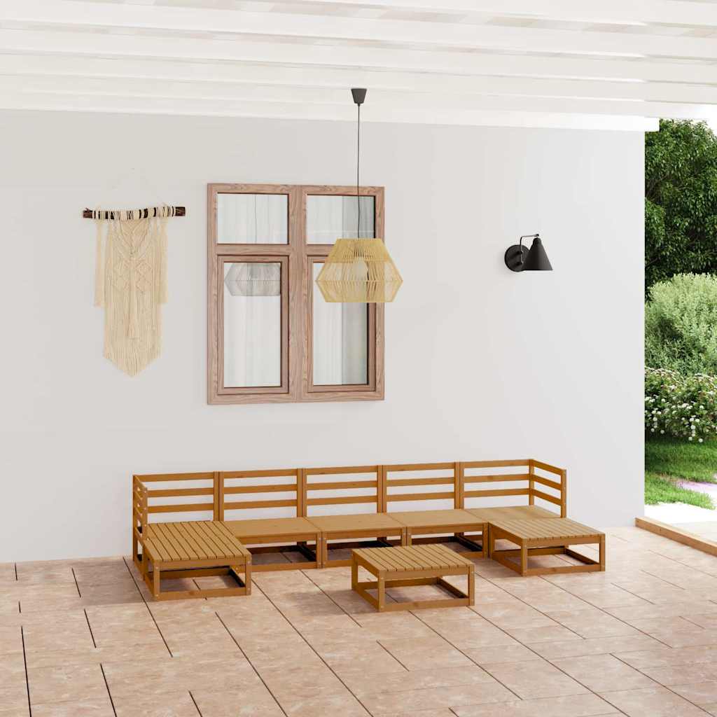 8 Piece Garden Lounge Set Solid Wood Pine