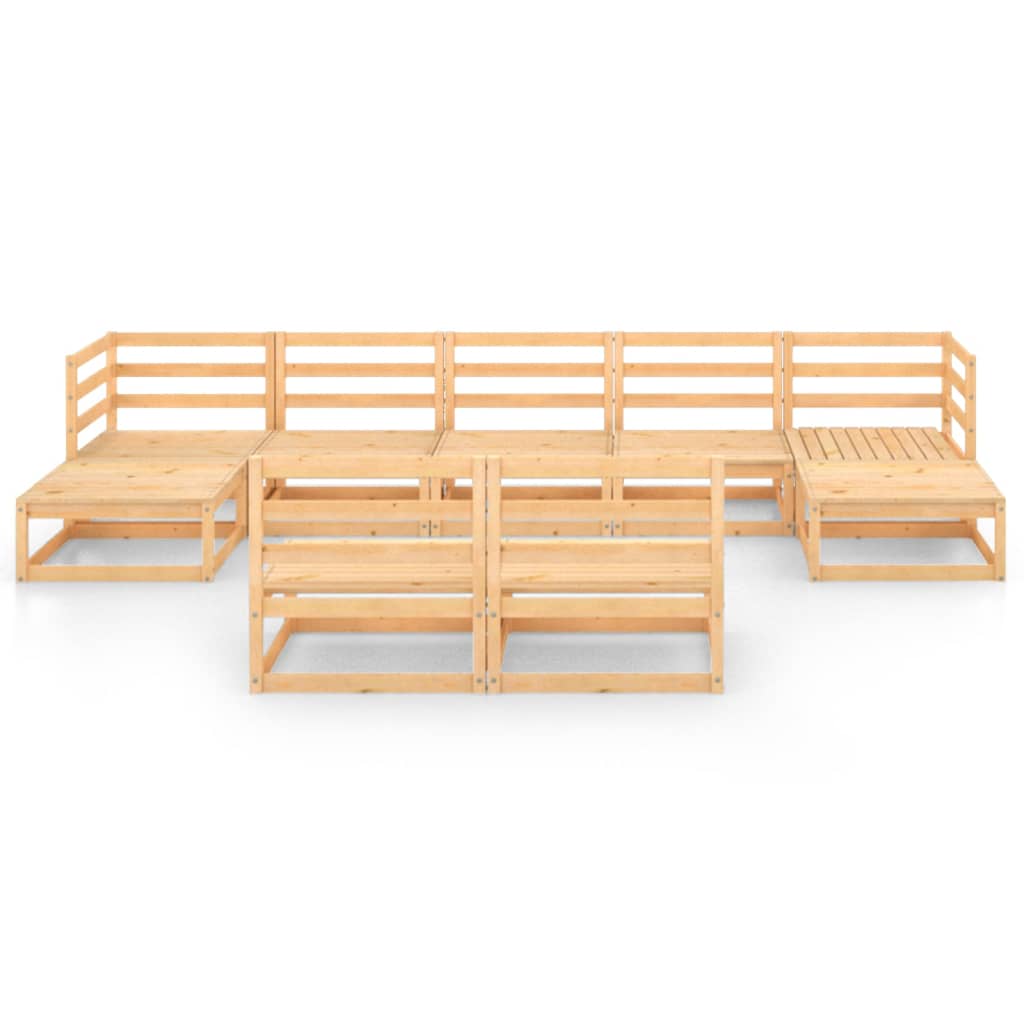 9 Piece Garden Lounge Set Solid Pinewood