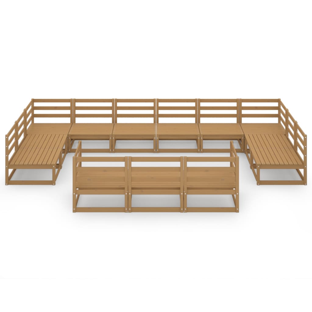 13 Piece Garden Lounge Set Solid Pinewood