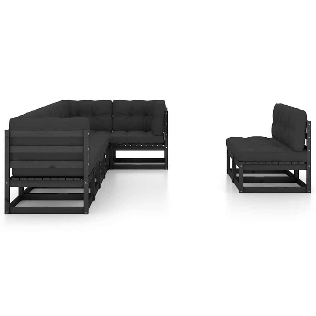 8 Piece Garden Lounge Set with Cushions Solid Pinewood