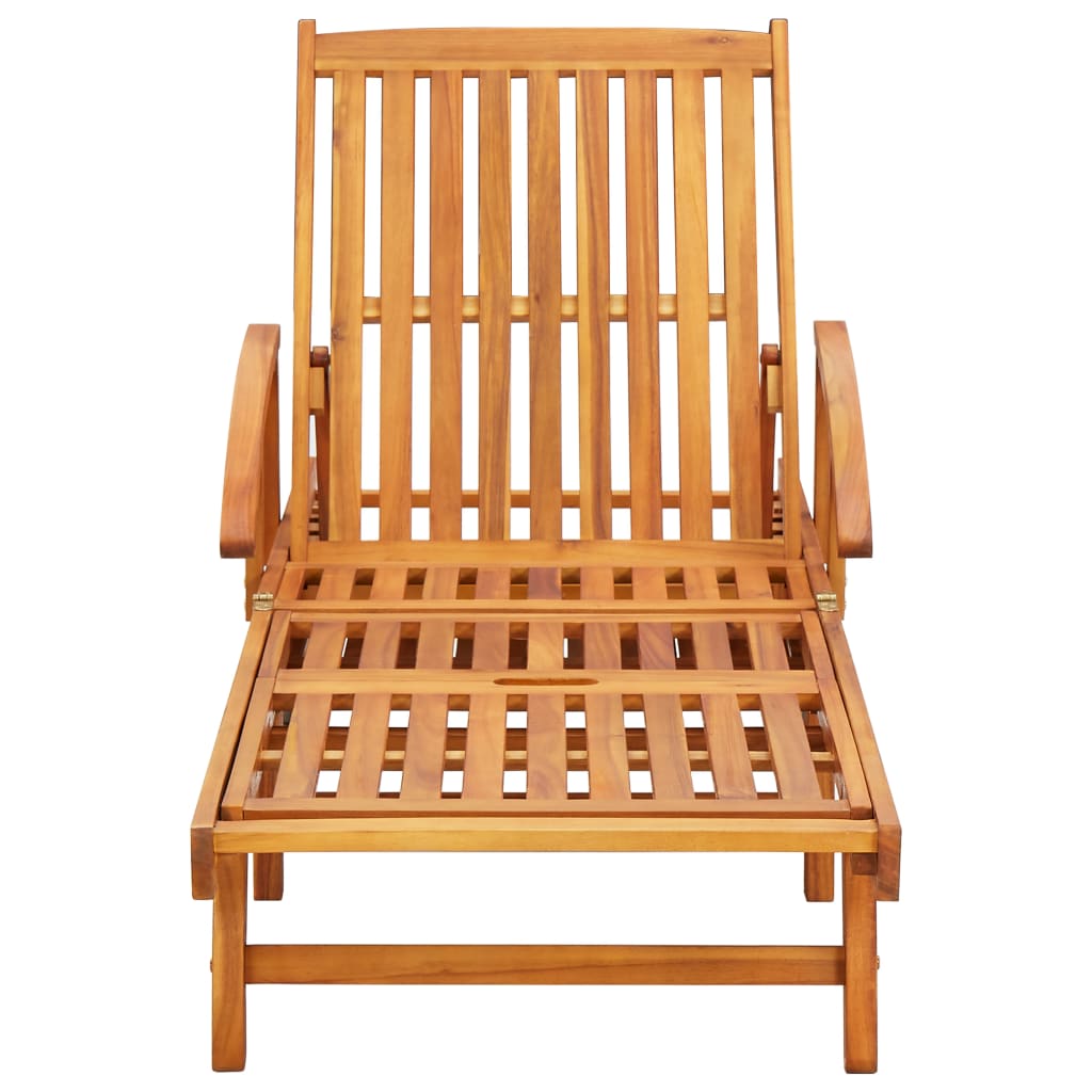 Sun Loungers 2 pcs with Cushions Solid Wood Acacia