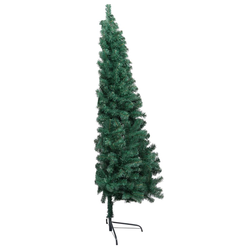 Artificial Half Pre-lit Christmas Tree with Stand Green 150 cm PVC