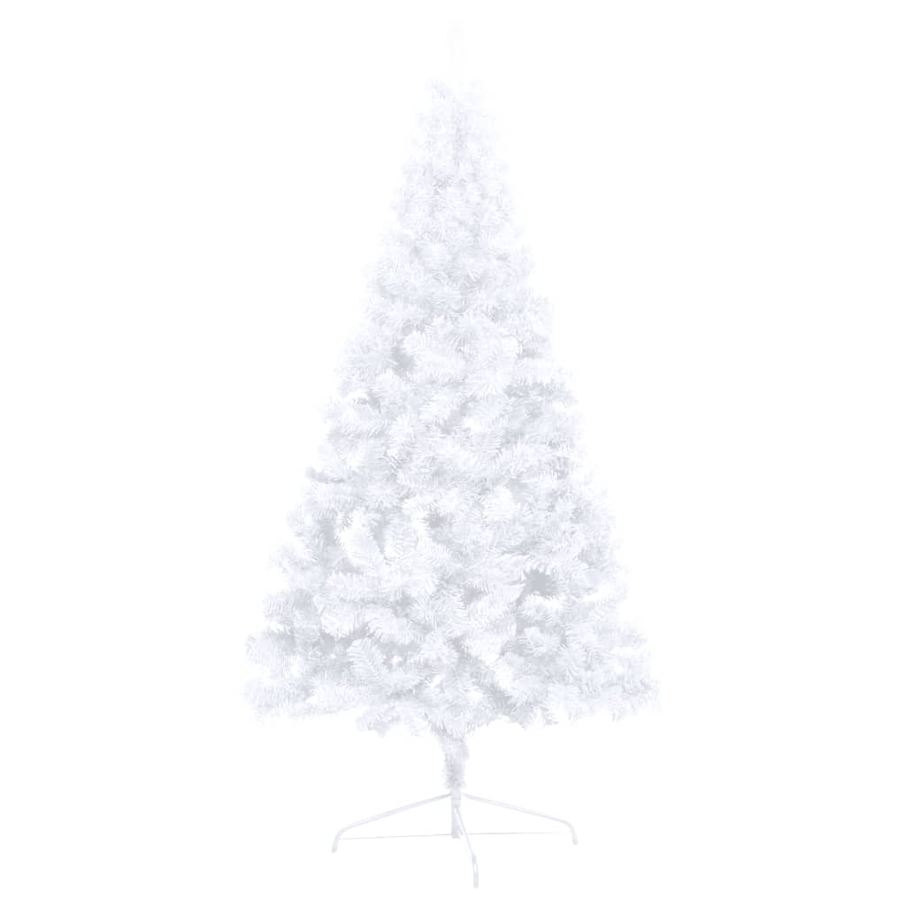 Artificial Half Pre-lit Christmas Tree with Stand White 180 cm PVC