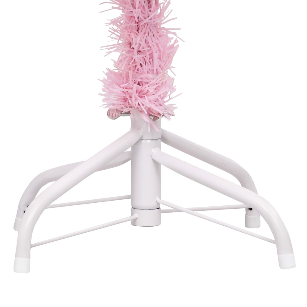 Artificial Pre-lit Christmas Tree with Stand Pink 240 cm PVC