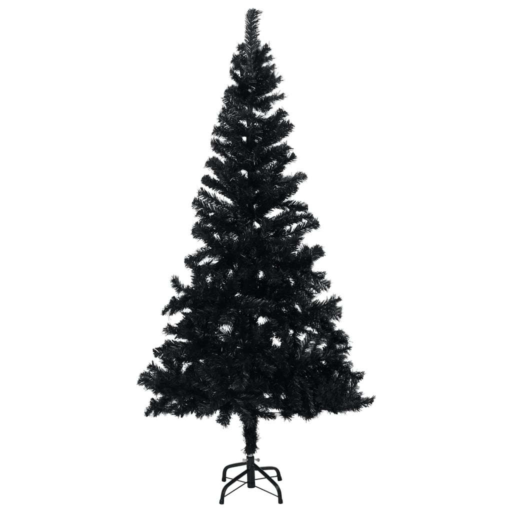 Artificial Pre-lit Christmas Tree with Stand Black 120 cm PVC