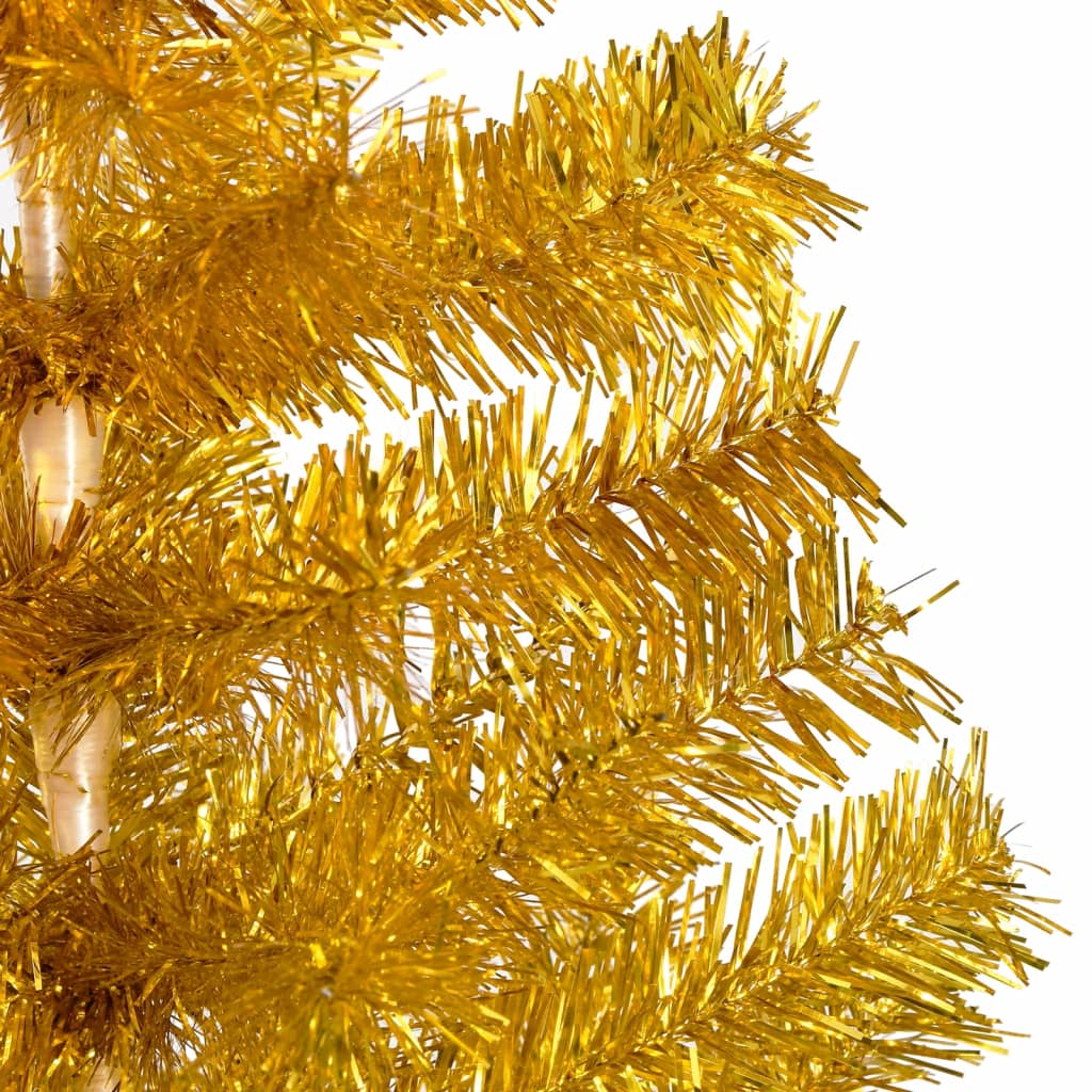 Artificial Pre-lit Christmas Tree with Stand Gold 120 cm PET