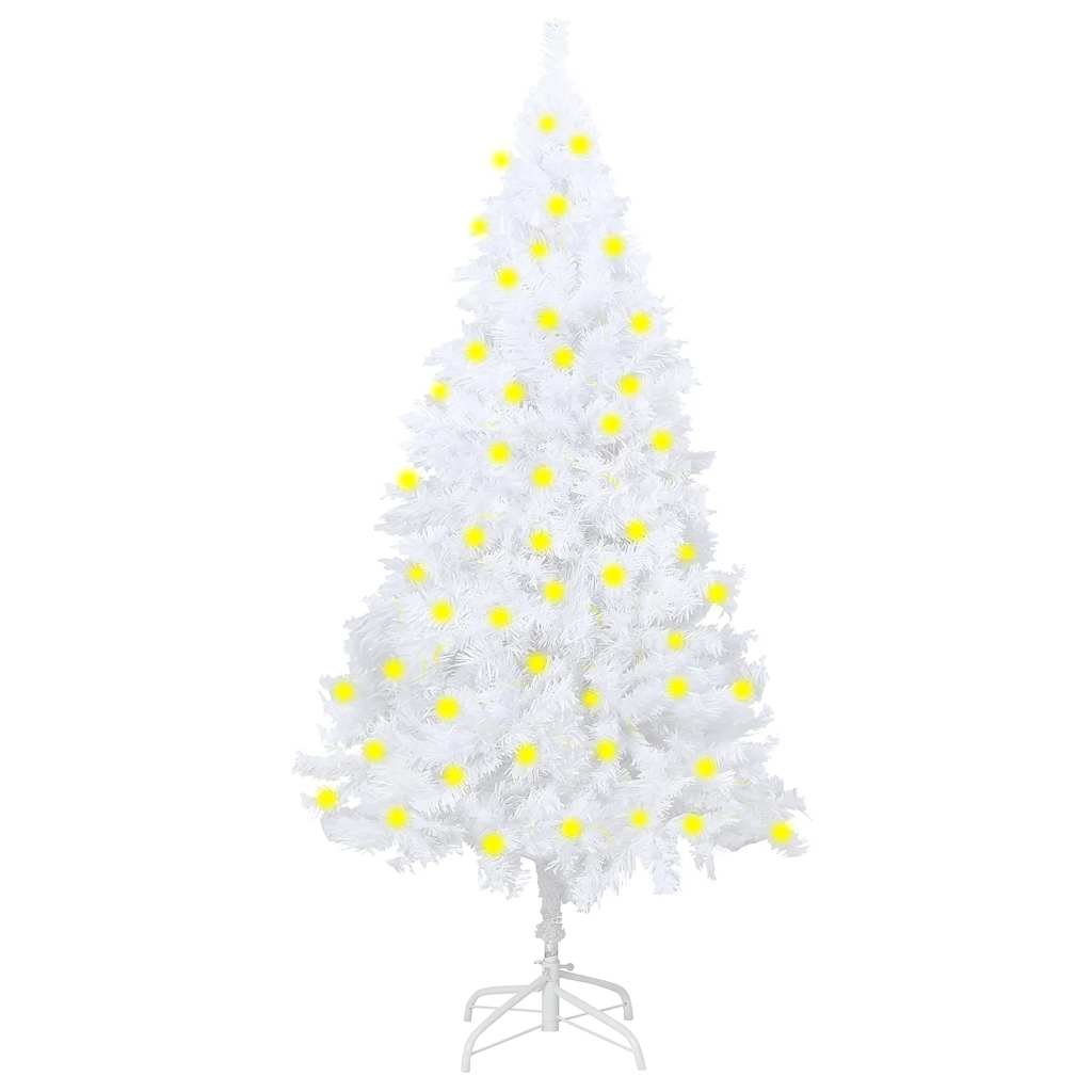 Artificial Pre-lit Christmas Tree with Thick Branches White 180 cm