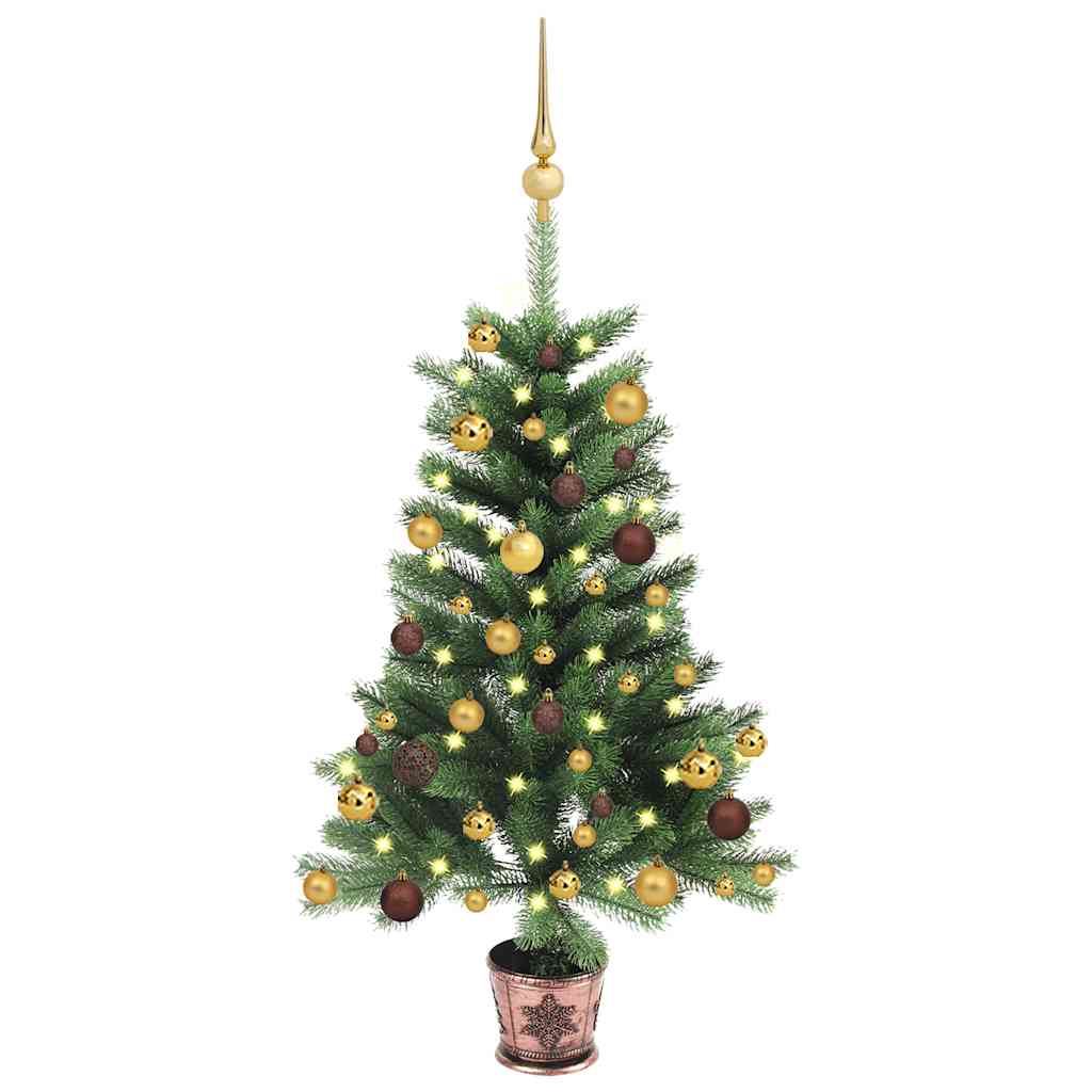 Artificial Pre-lit Christmas Tree with Ball Set 90 cm Green