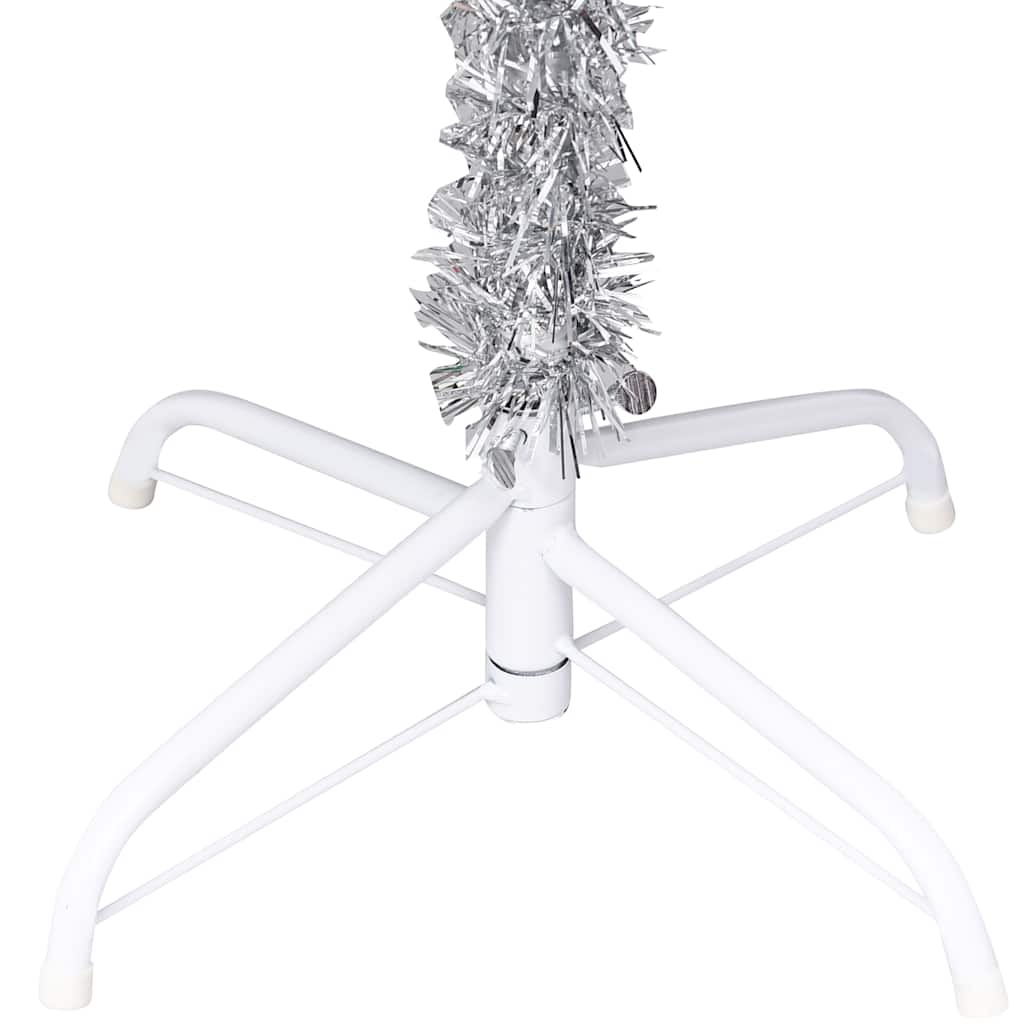 Artificial Pre-lit Christmas Tree with Ball Set Silver 180 cm PET
