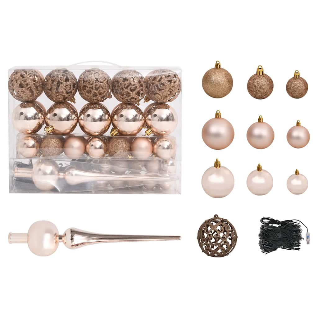 Artificial Pre-lit Christmas Tree with Ball Set Silver 180 cm PET