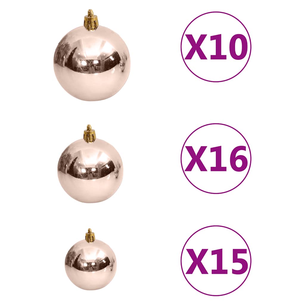 Artificial Pre-lit Christmas Tree with Ball Set White 180 cm PVC