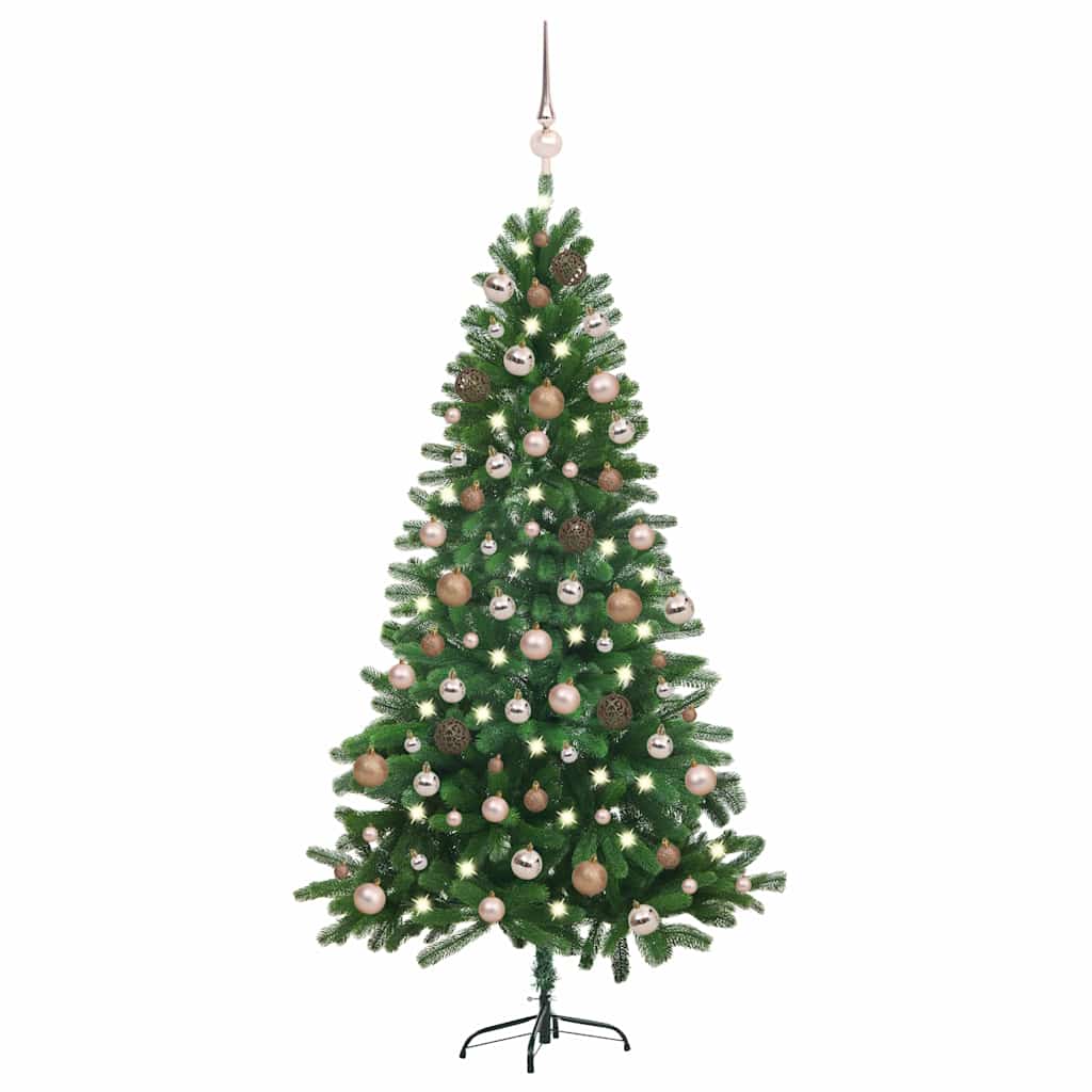 Artificial Pre-lit Christmas Tree with Ball Set 180 cm Green