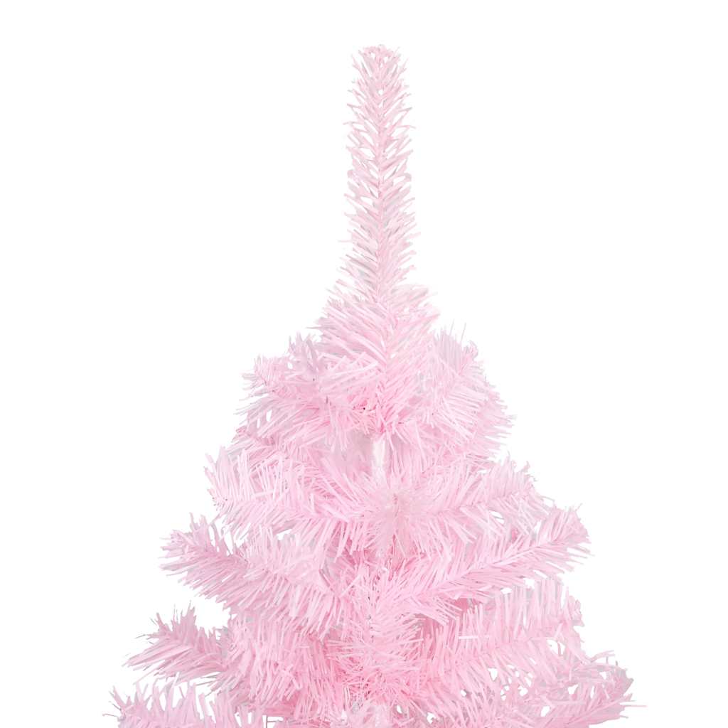 Artificial Pre-lit Christmas Tree with Ball Set Pink 180 cm PVC