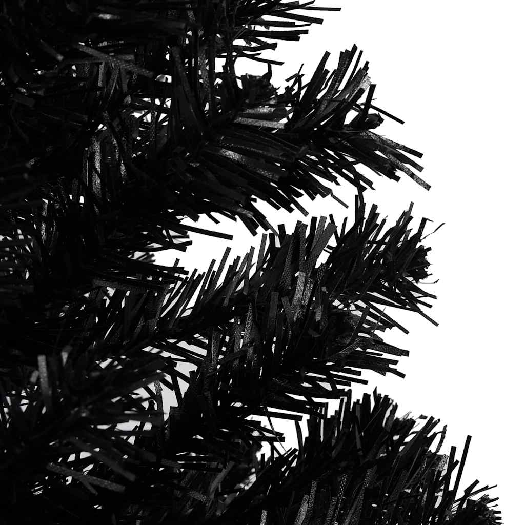 Artificial Pre-lit Christmas Tree with Ball Set Black 120 cm PVC