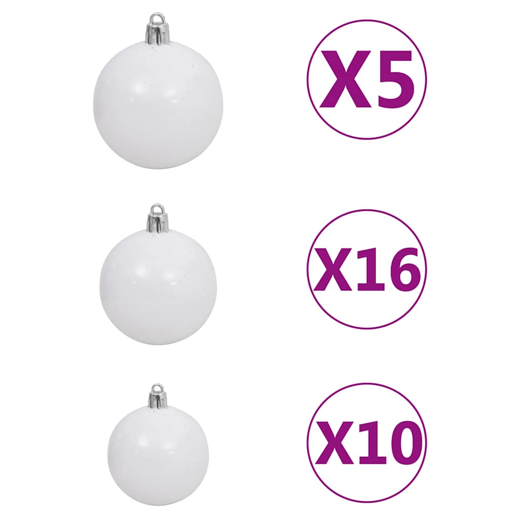 Artificial Pre-lit Christmas Tree with Ball Set Red 240 cm PVC