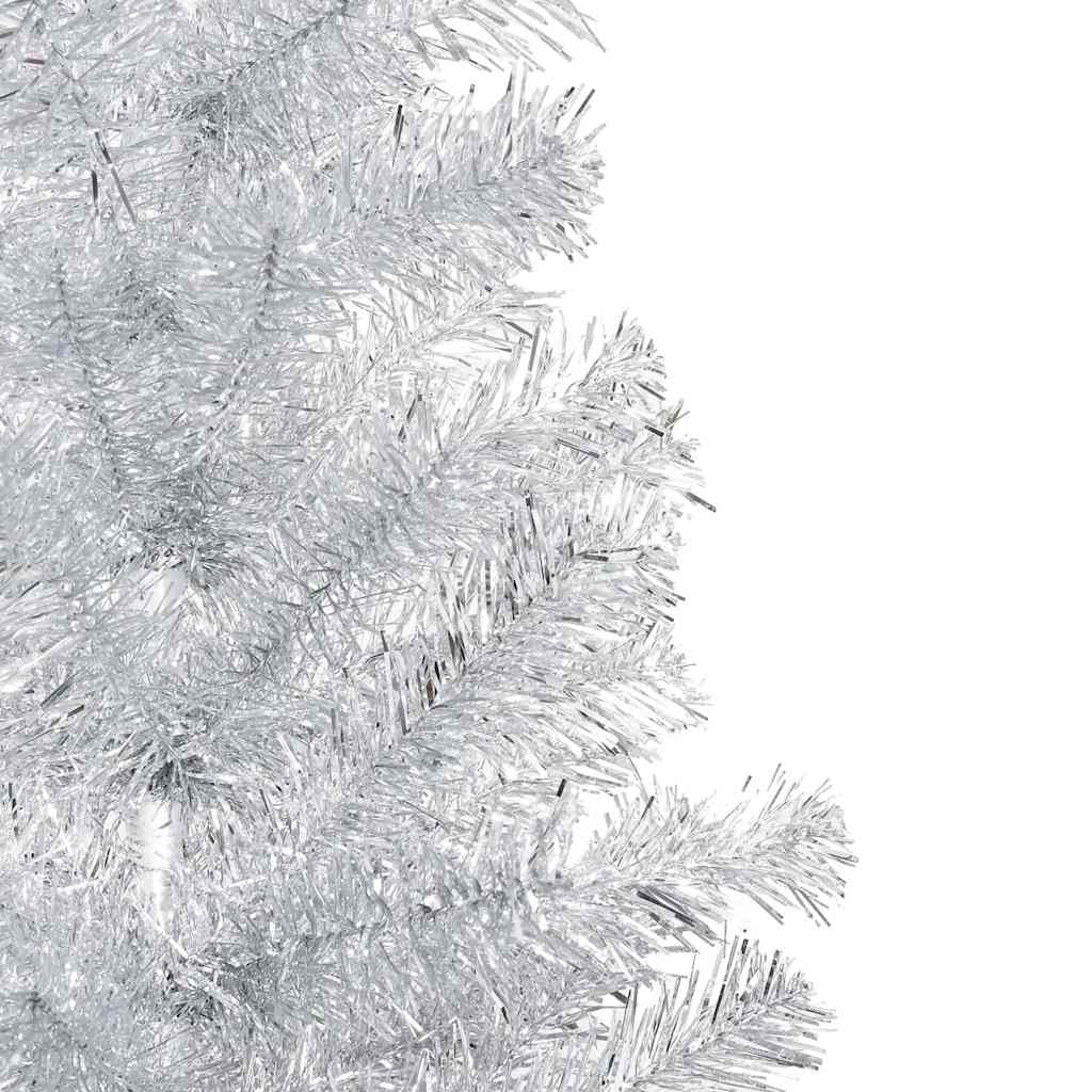 Artificial Pre-lit Christmas Tree with Ball Set Silver 150 cm PET