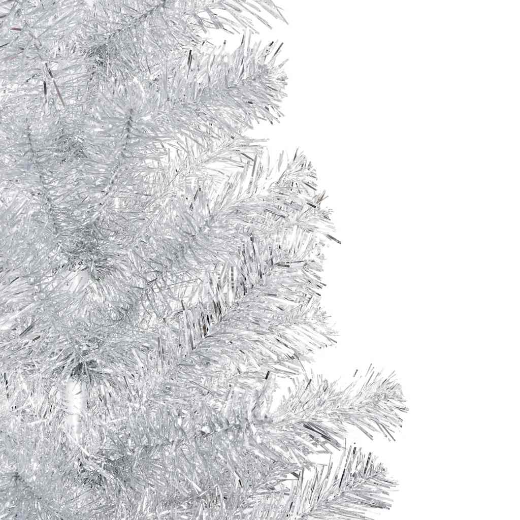 Artificial Pre-lit Christmas Tree with Ball Set Silver 150 cm PET
