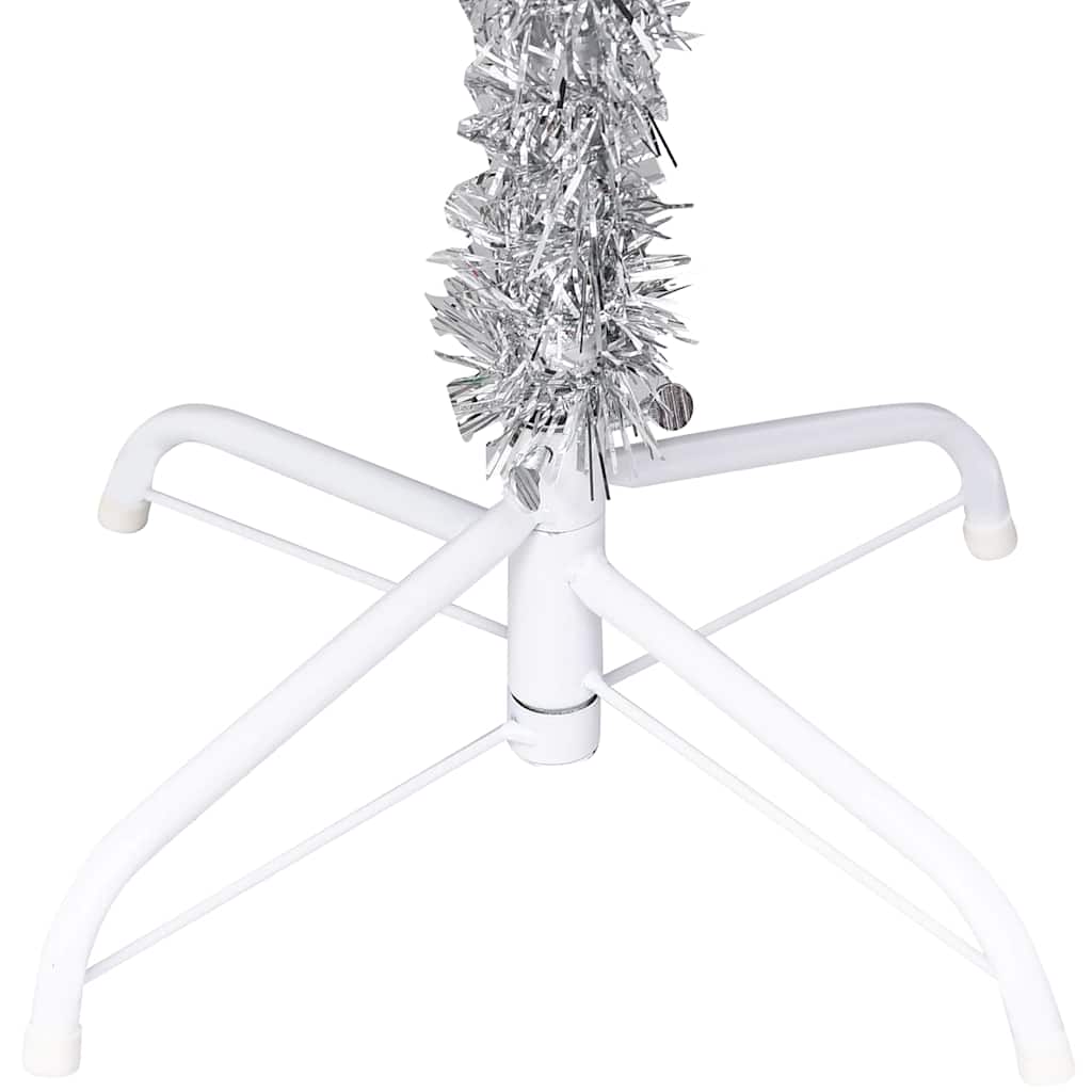 Artificial Pre-lit Christmas Tree with Ball Set Silver 240 cm PET