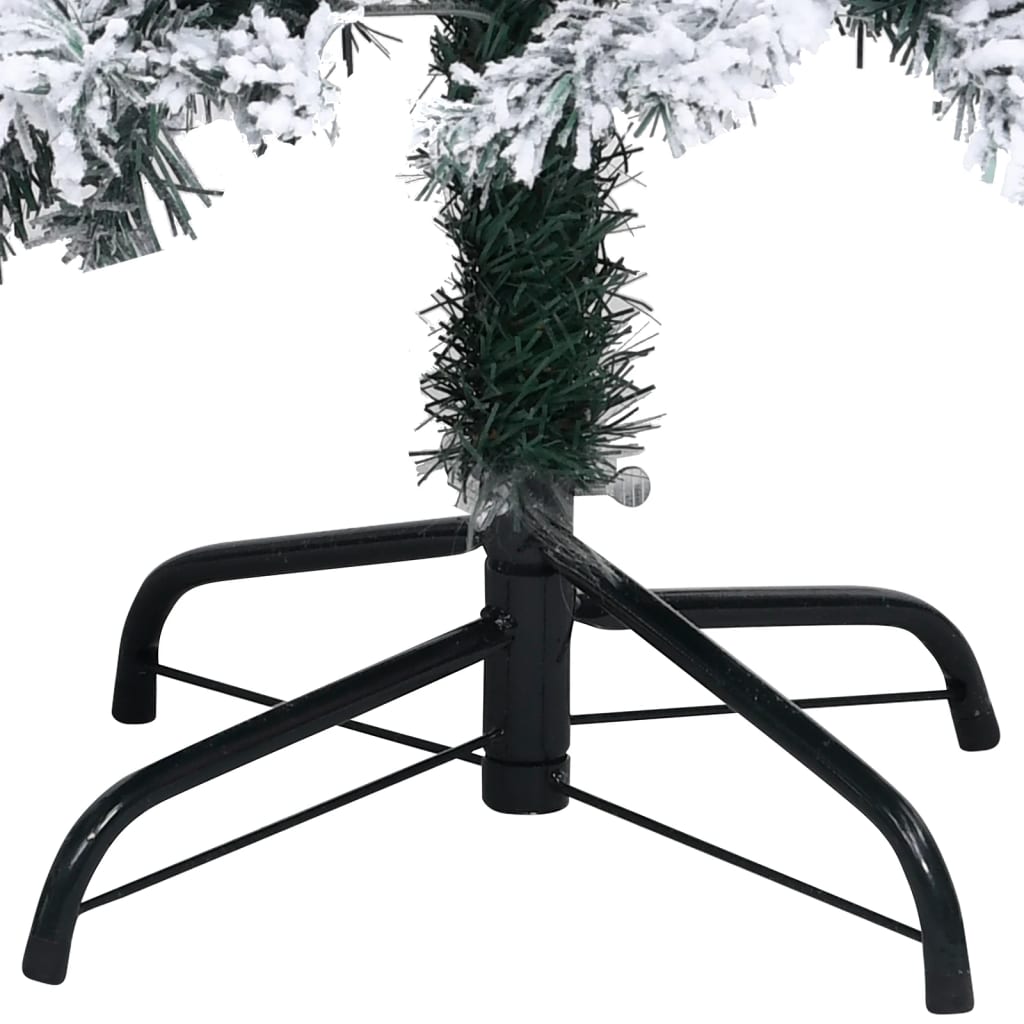 Artificial Pre-lit Christmas Tree with Flocked Snow Green 400 cm PVC