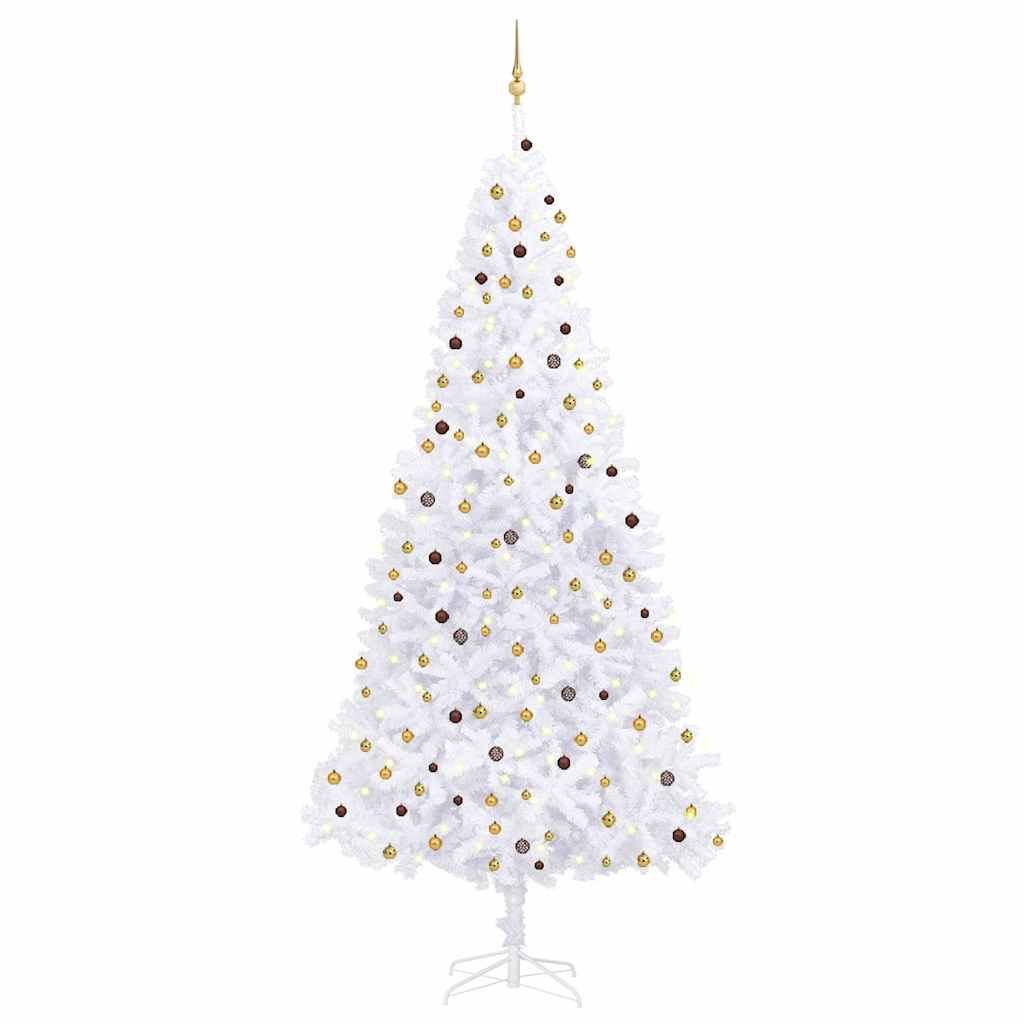 Artificial Pre-lit Christmas Tree with Ball Set LEDs 300 cm White