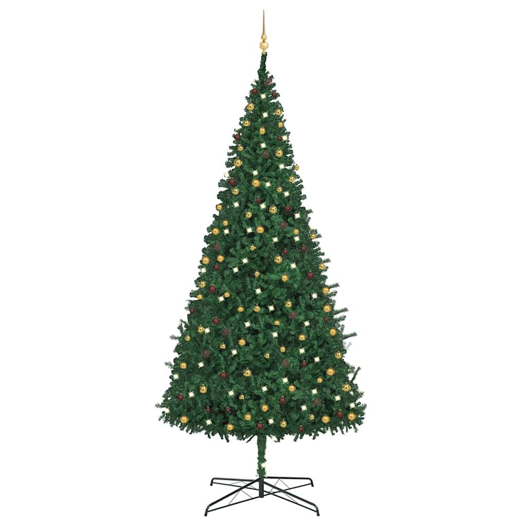 Artificial Pre-lit Christmas Tree with Ball Set LEDs 400 cm Green