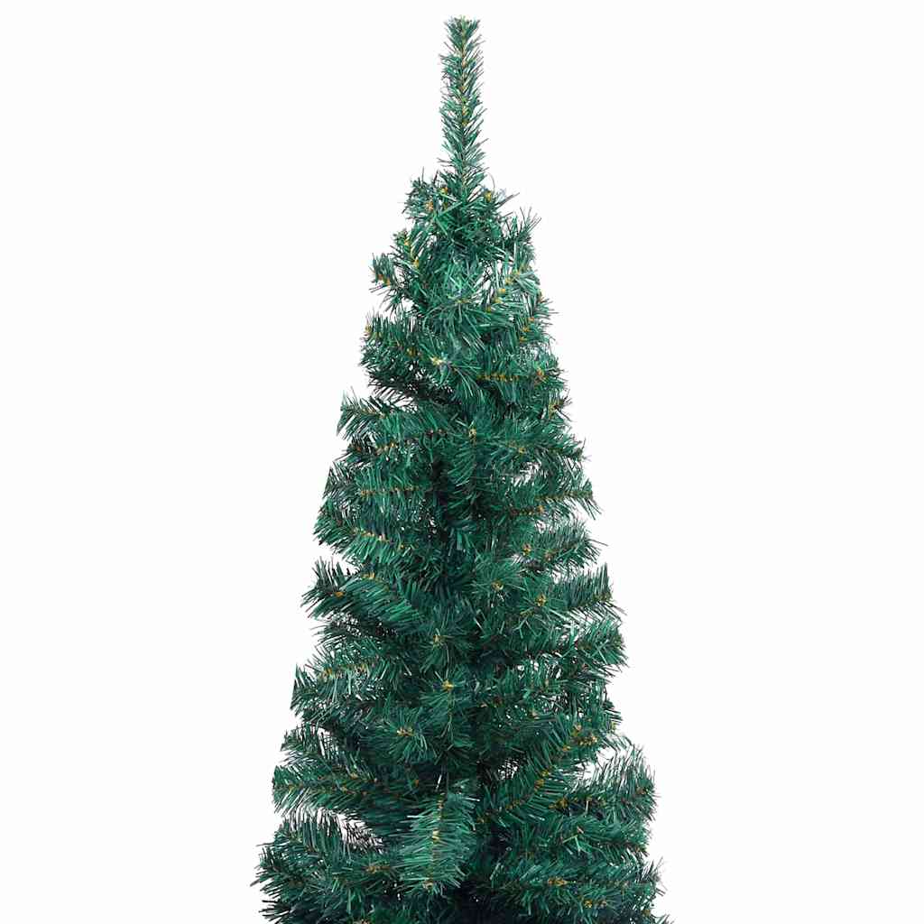 Slim Artificial Pre-lit Christmas Tree with Ball Set Green 120 cm